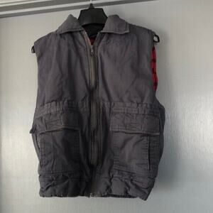 Ozark Trail Vest Men Medium Full Zip Sleeveless Outdoors Plaid Lining Puffer